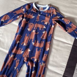 Toddler Boys Fleece Zip-Up Footie Pajama